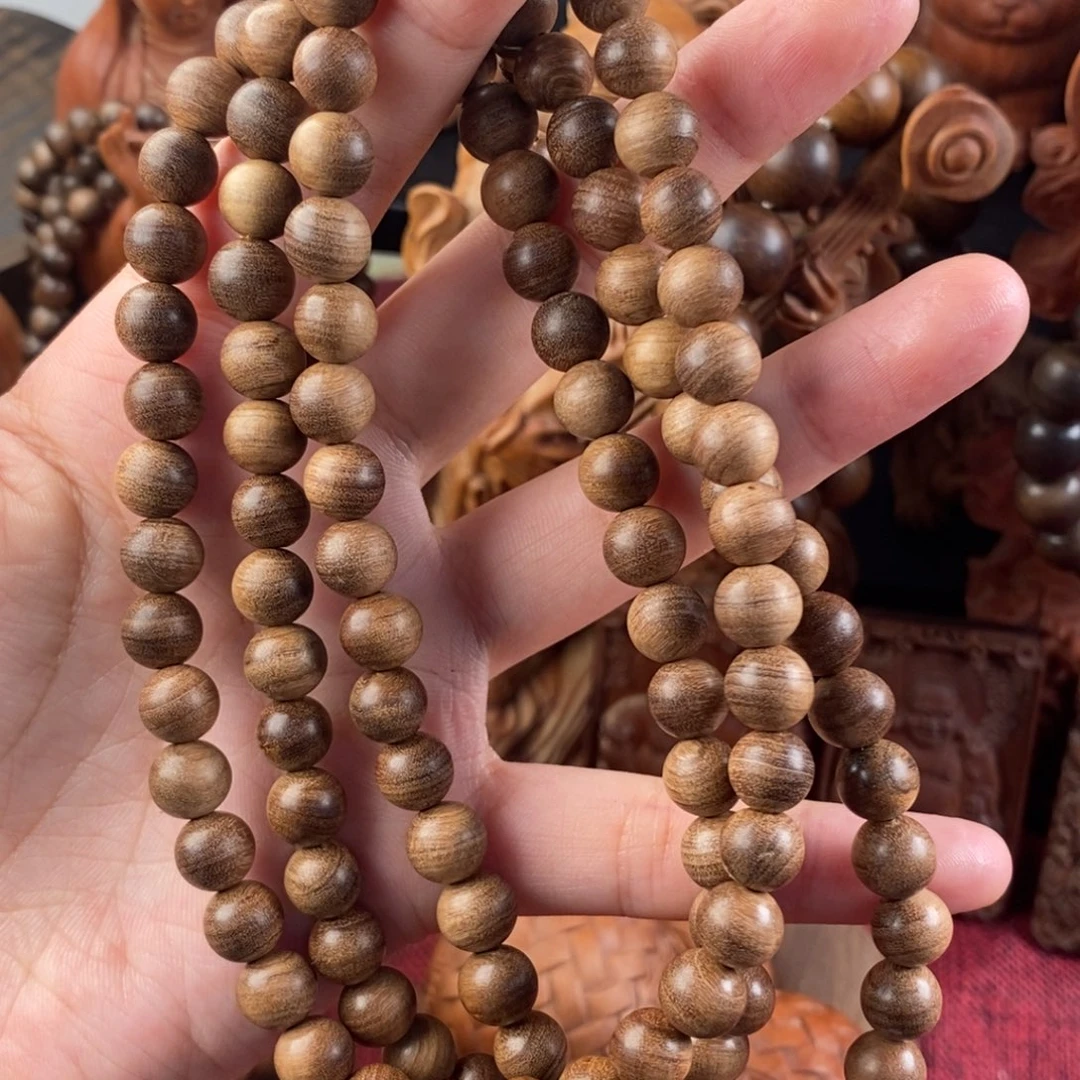 用***1手串/手链檀香木老山檀0.8 108焦糖