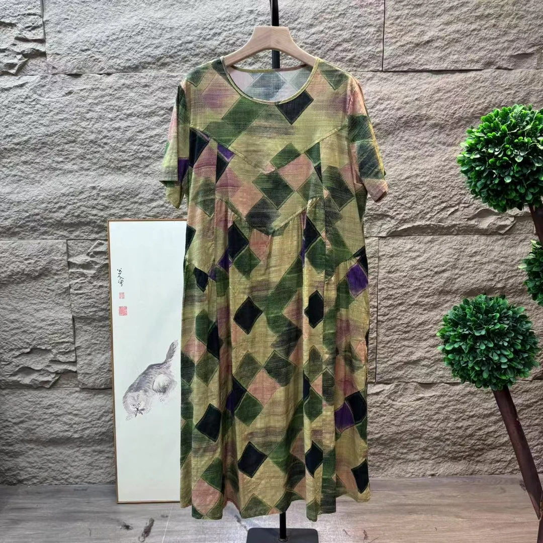 9996新款优雅减龄宽松显瘦碎花连衣裙QZ