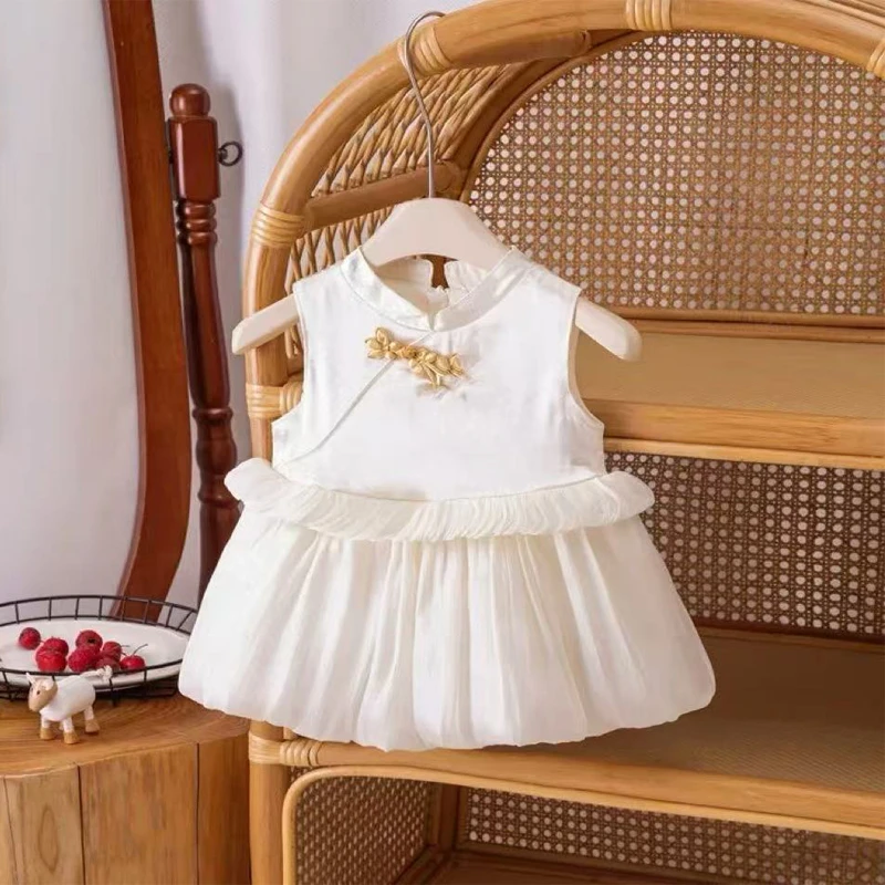 女宝宝夏装洋气包屁衣纯色哈衣婴儿夏季可爱爬服甜美公主风连体衣
