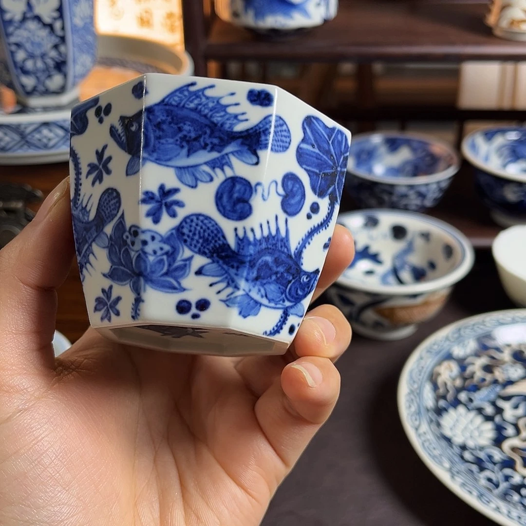 杰****罗朝岚夕霞元青花全手绘原矿釉烧制微瑕