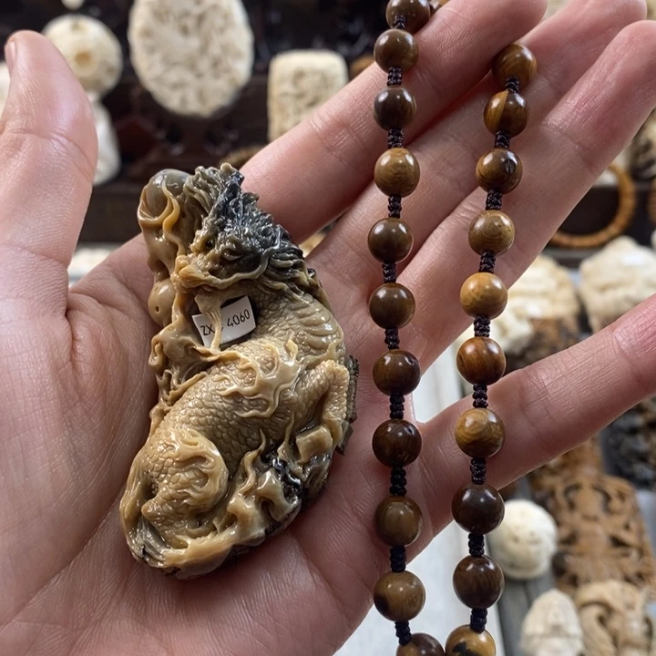 立***漆吊坠猛犸象牙麒麟