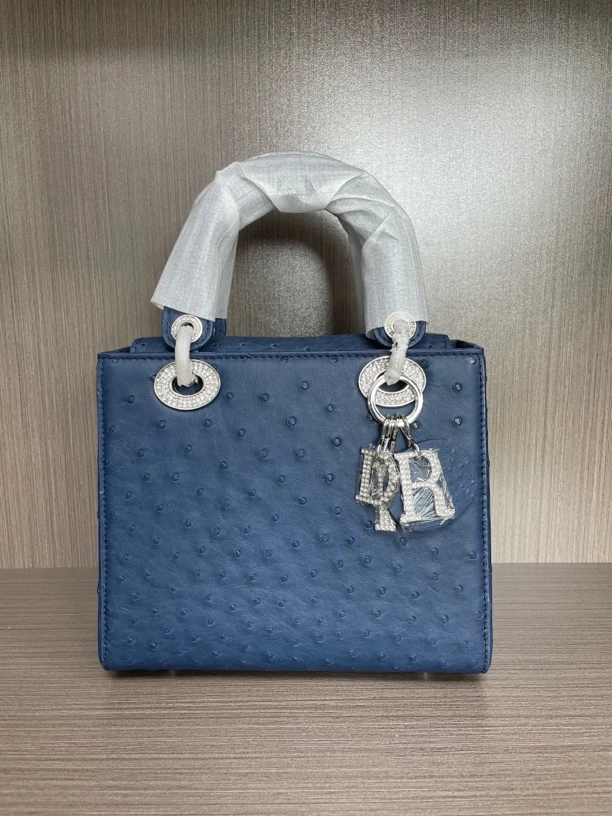 稀有皮进口鸵鸟皮菲菲20cm手工制作经典时尚流行单肩斜挎手提女包