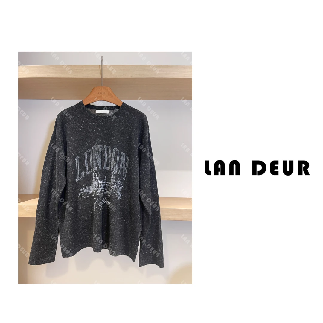 【点点星光】小众气质字母时尚休闲灰色套头羊毛针织衫女上衣