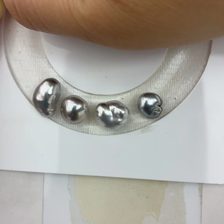 海水珍珠裸珠海水珍珠大溪地铂金灰keshi裸珠