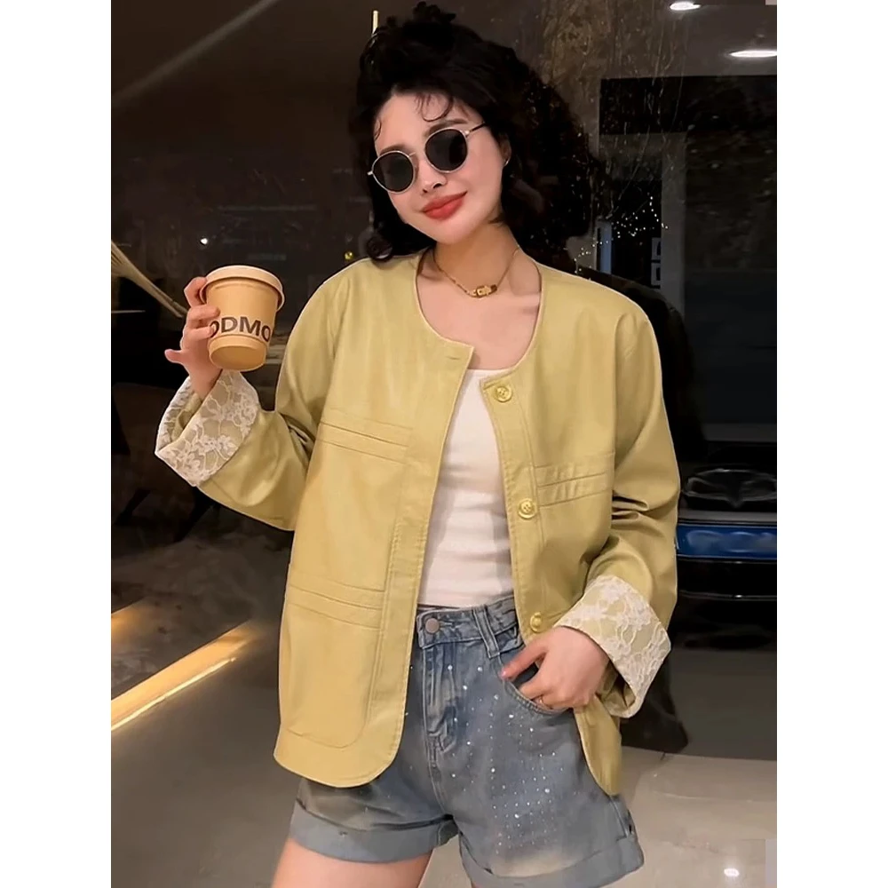 春款设计感纯色拼接减龄外套