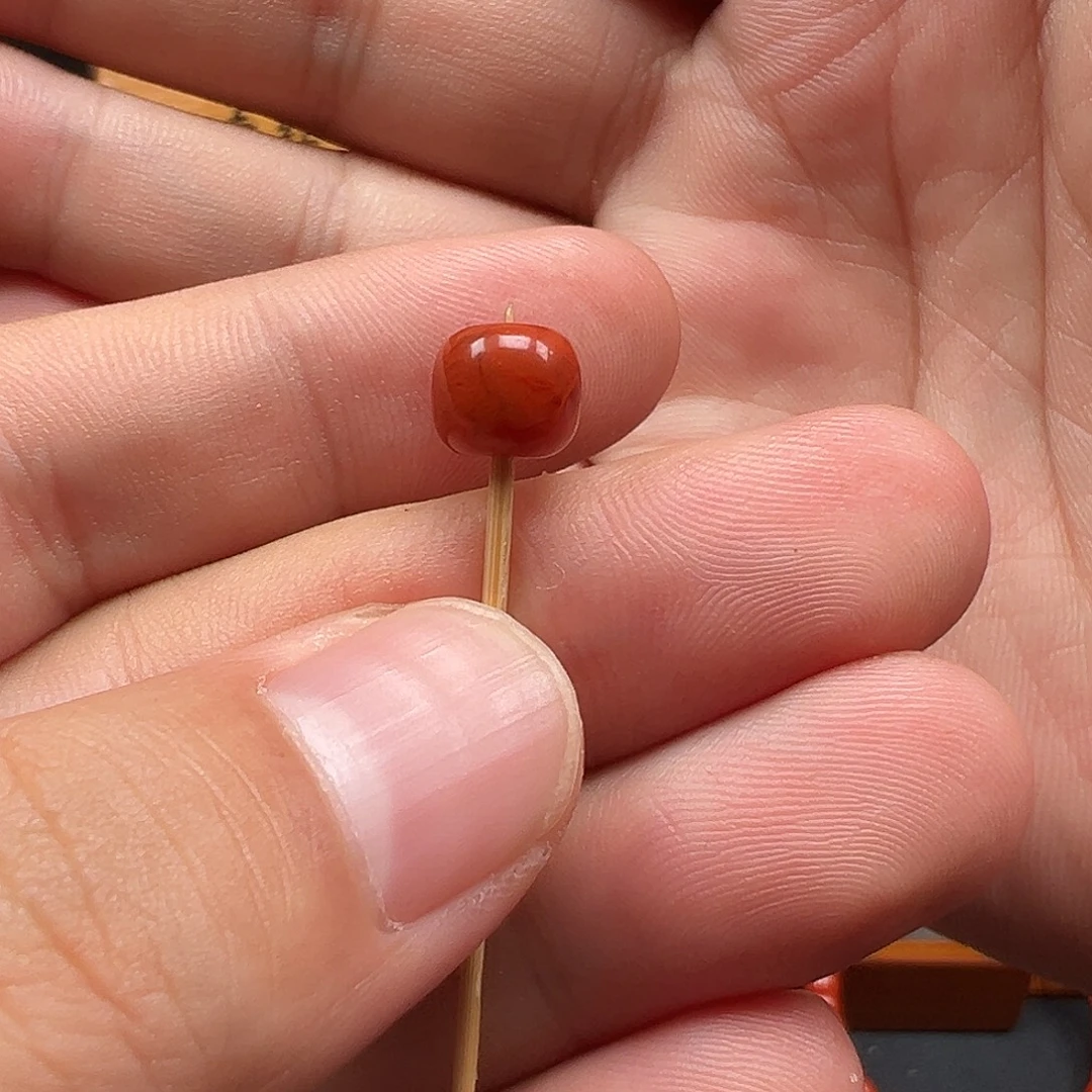南红玛瑙未镶嵌火焰纹老型珠全品无裂 8mm*7mm