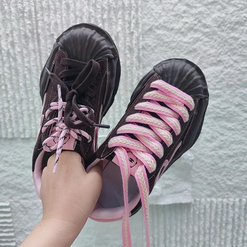 厚底溶解鞋老爹鞋男女英伦刺绣真牛皮反绒皮运动鞋子潮流文艺独家