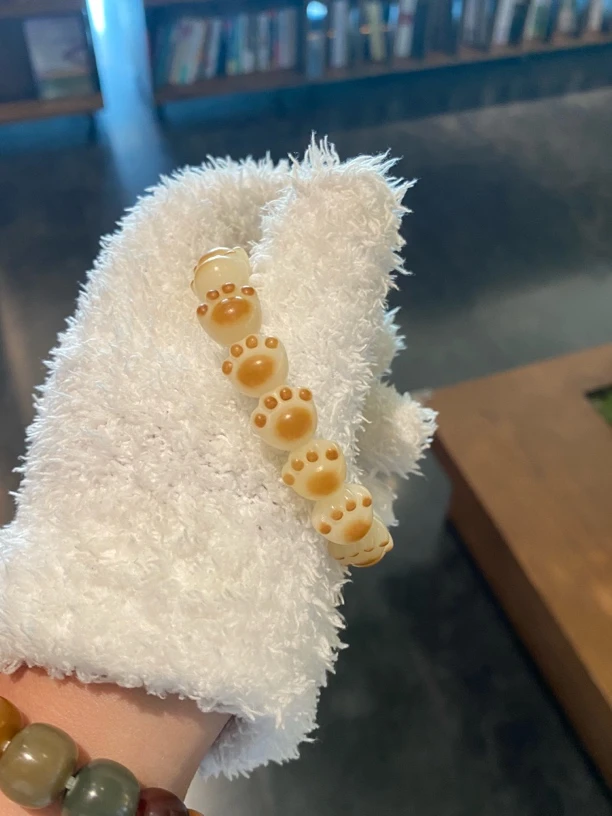 炭烧猫爪菩提文玩女孩盘玩手串保真默认微瑕卡13左右尺寸