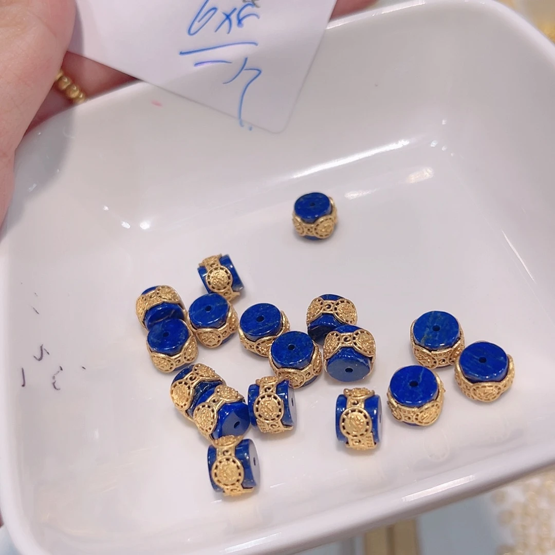 水晶珠宝半成品银S925镀金镶嵌101 。