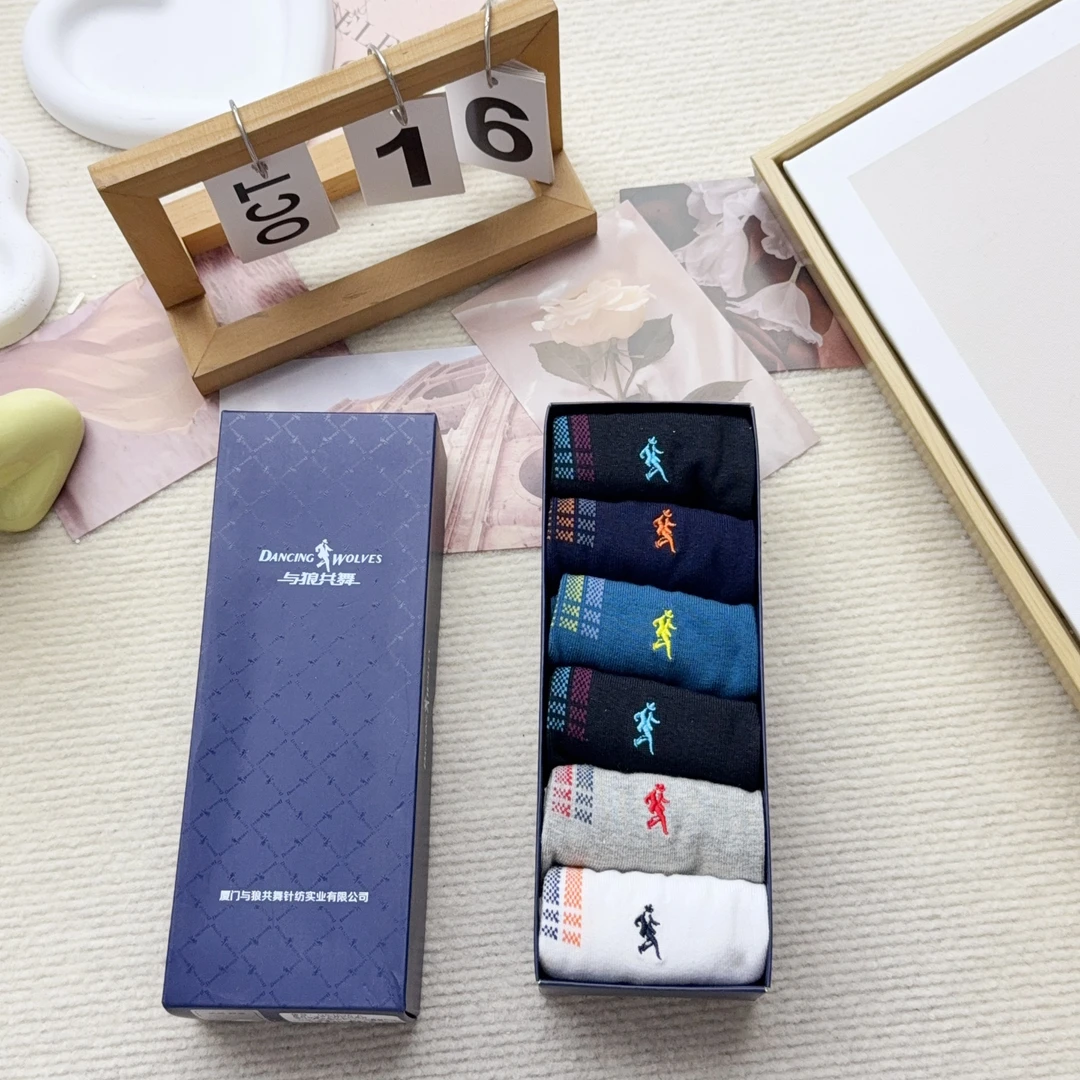 DS3636-6 六双男袜礼盒休闲时尚中筒袜