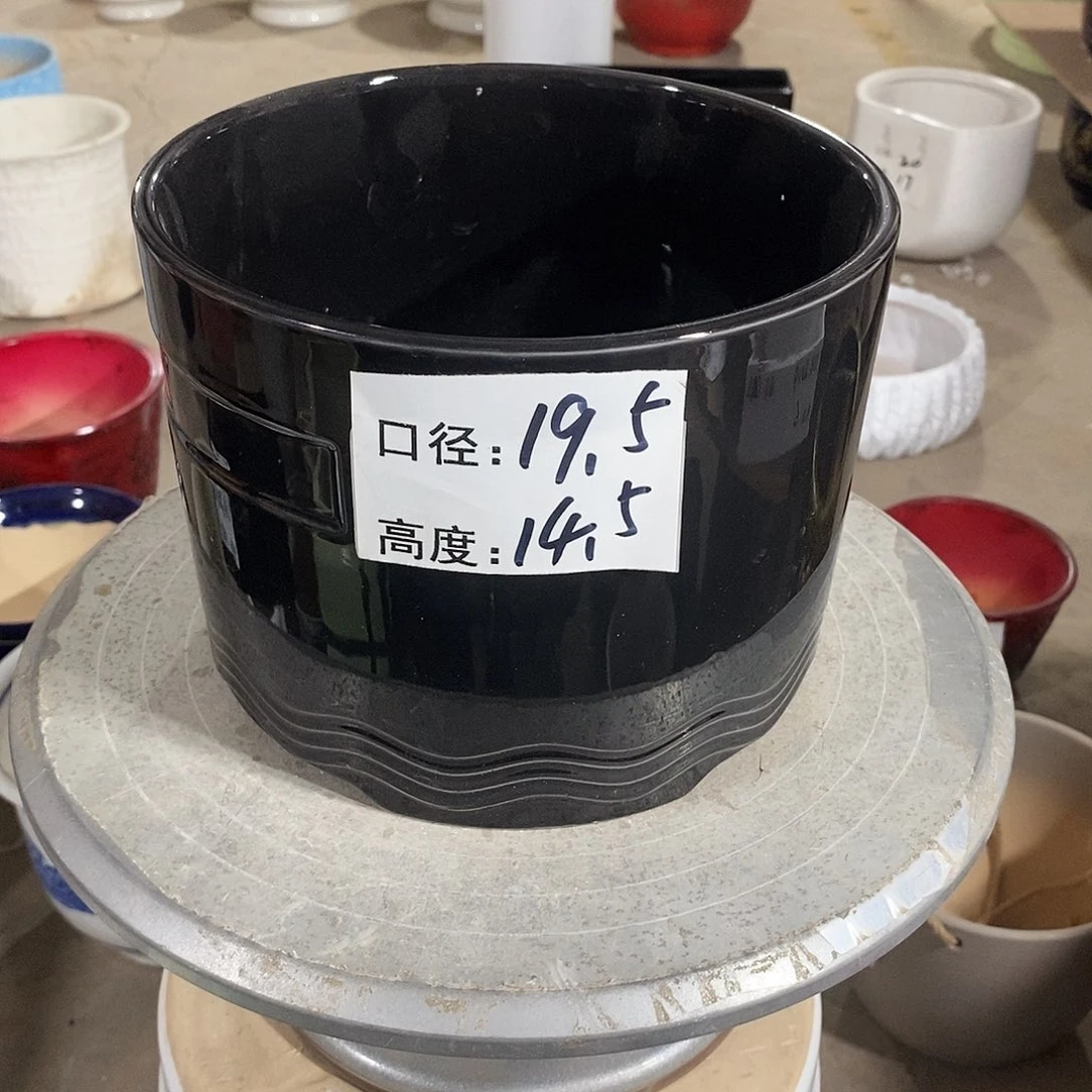 【闪购商品】陶瓷微瑕花盆-034-1个黑
