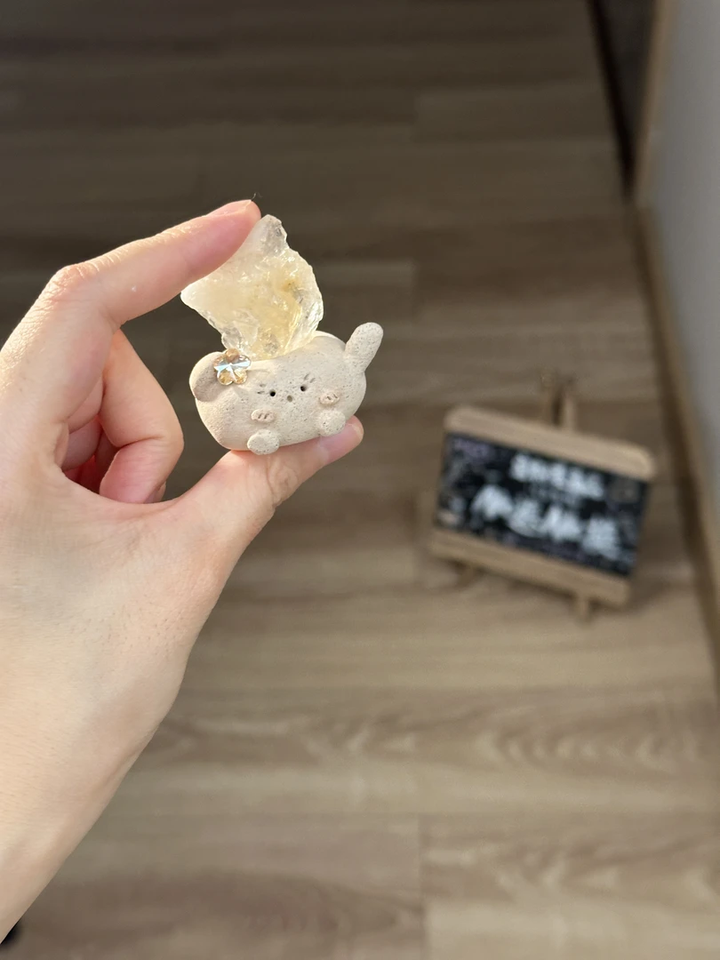 水晶小豆丁可爱高透巴西橘黄