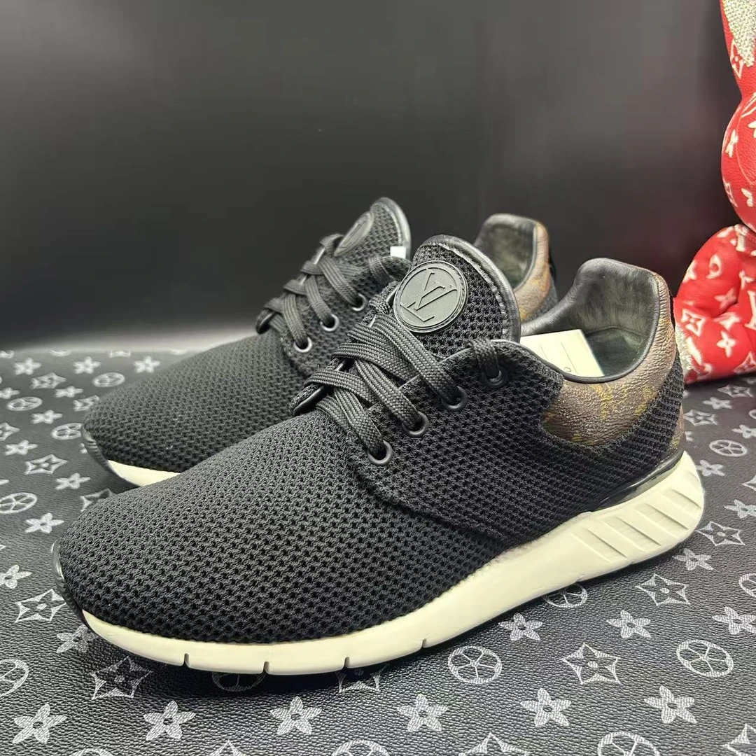 95新 LouisVuitton/路易威登 网面拼接棕老花运动鞋40欧码ddm3060