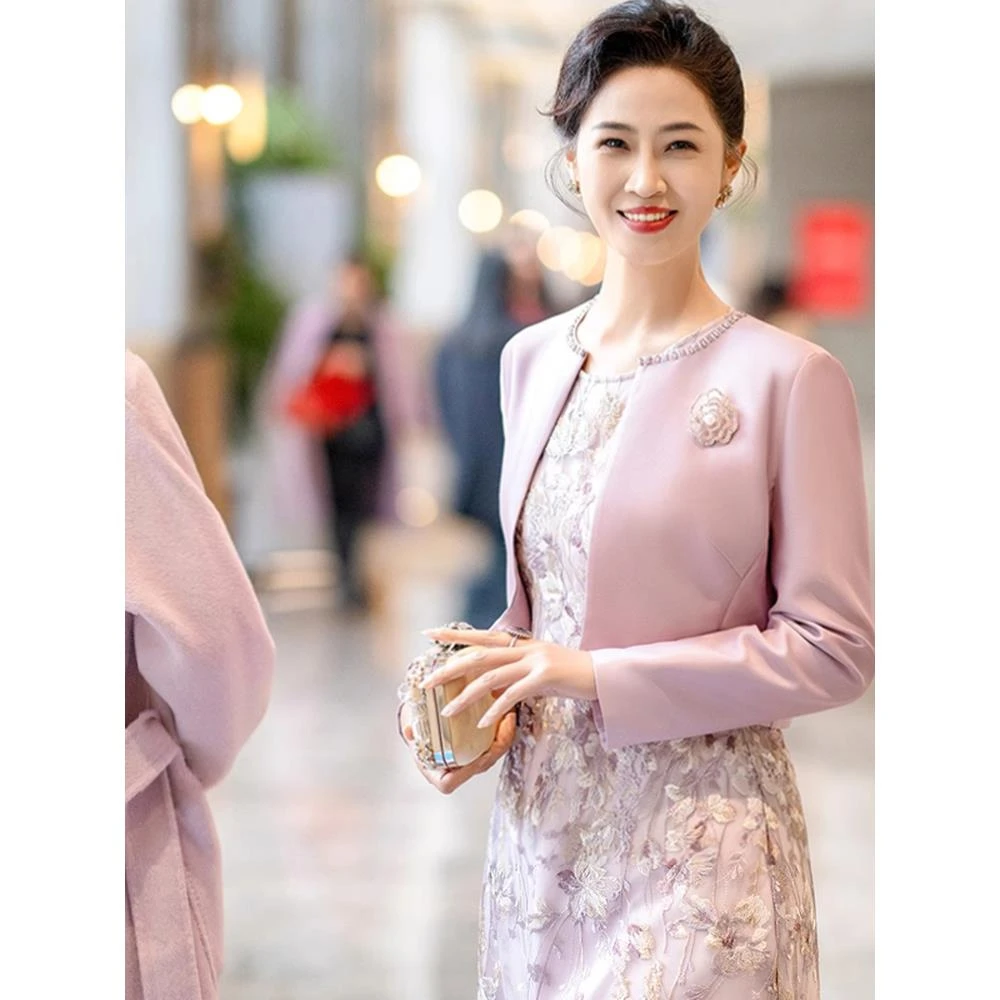 喜婆婆婚宴装2025新款高贵年轻款套装妈妈婚礼服结婚喜服平时可穿