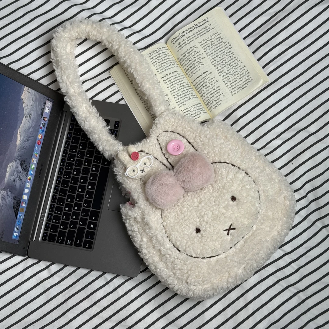 一张同学【长约30宽8高31cm】可爱手提单肩包C8675白