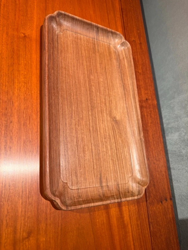 大果紫檀整木挖制海棠文承盘托盘果盘茶盘一物一拍