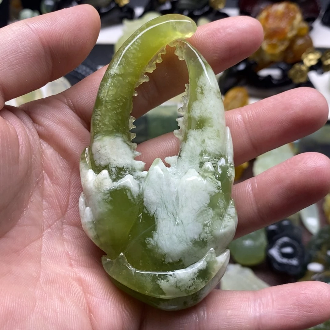 透闪石-蛇纹石玉钳子手把未镶嵌