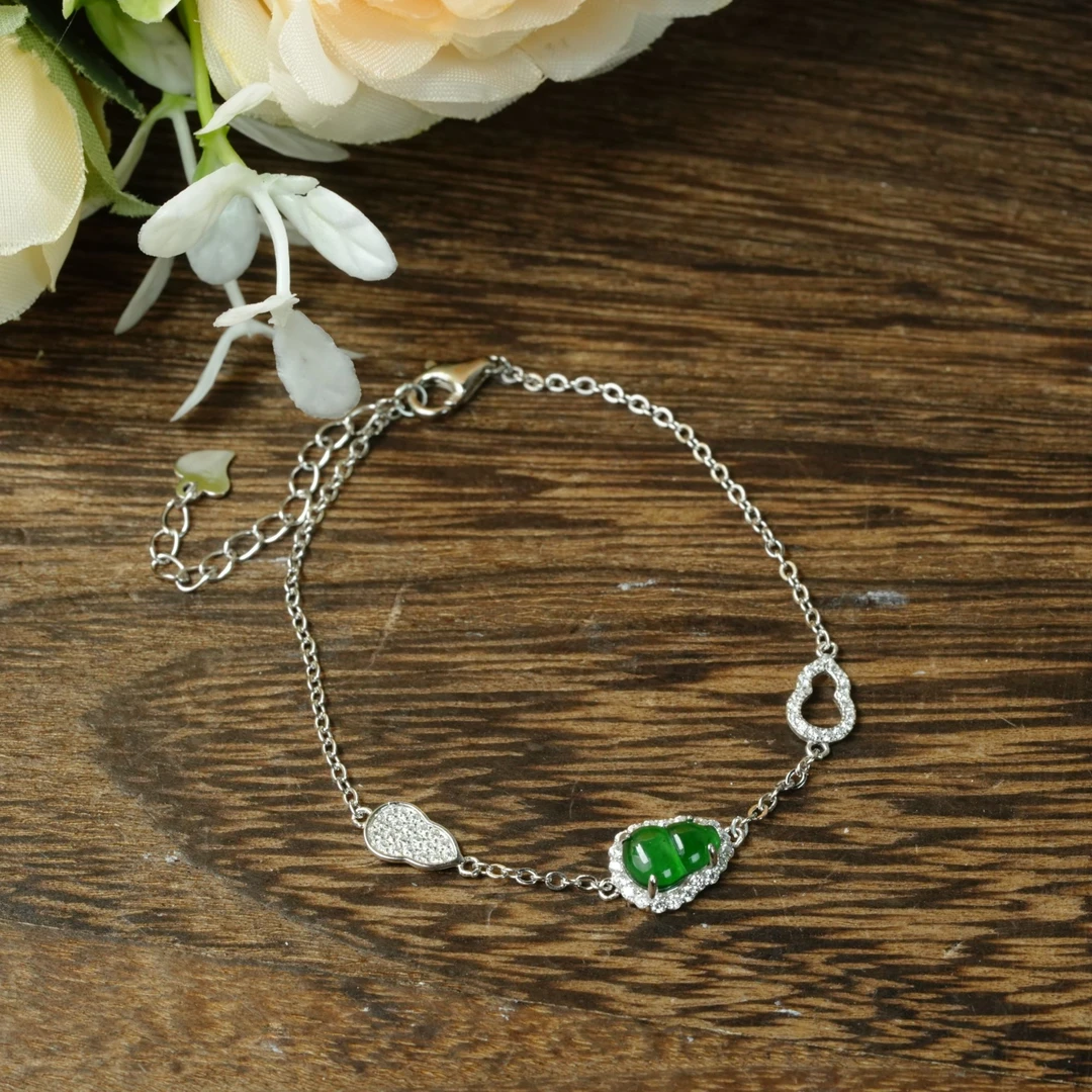 【小北严选】S925银翡翠手链约5*7mm【多样性发一件】-WH84X158