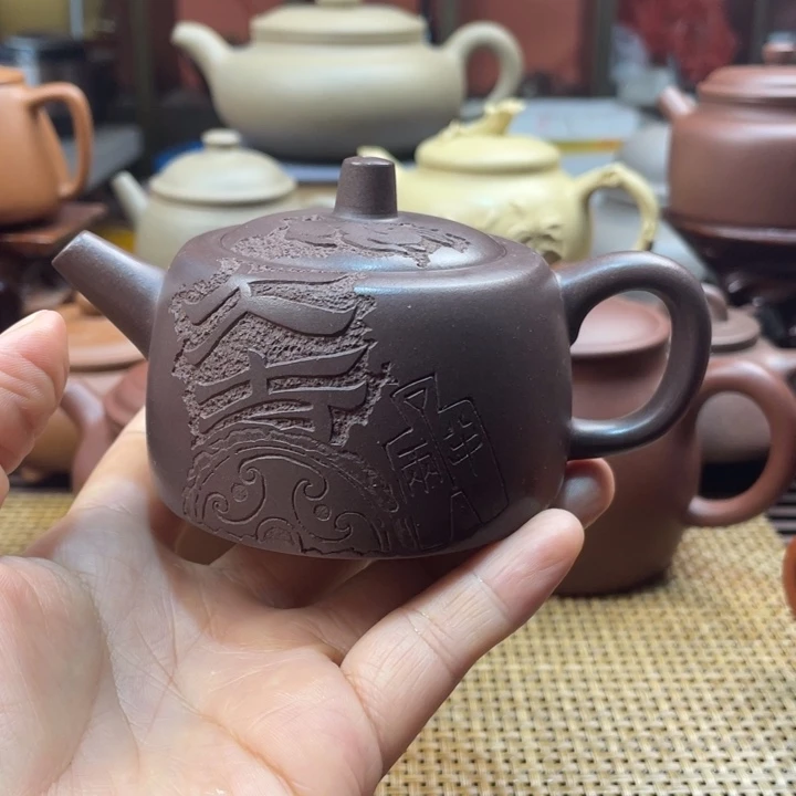 茶壶紫砂前**锦天青泥手工