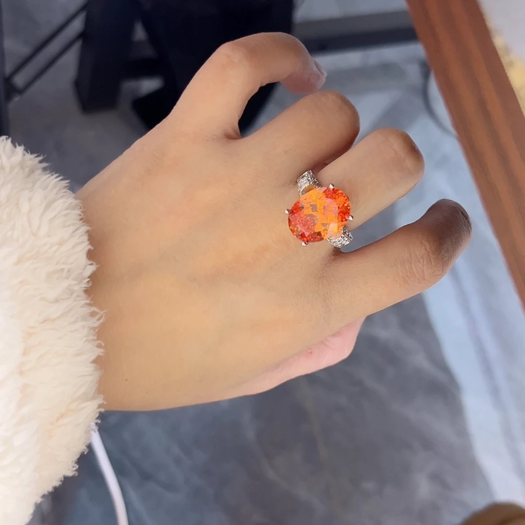 银S925镶嵌戒指石榴石