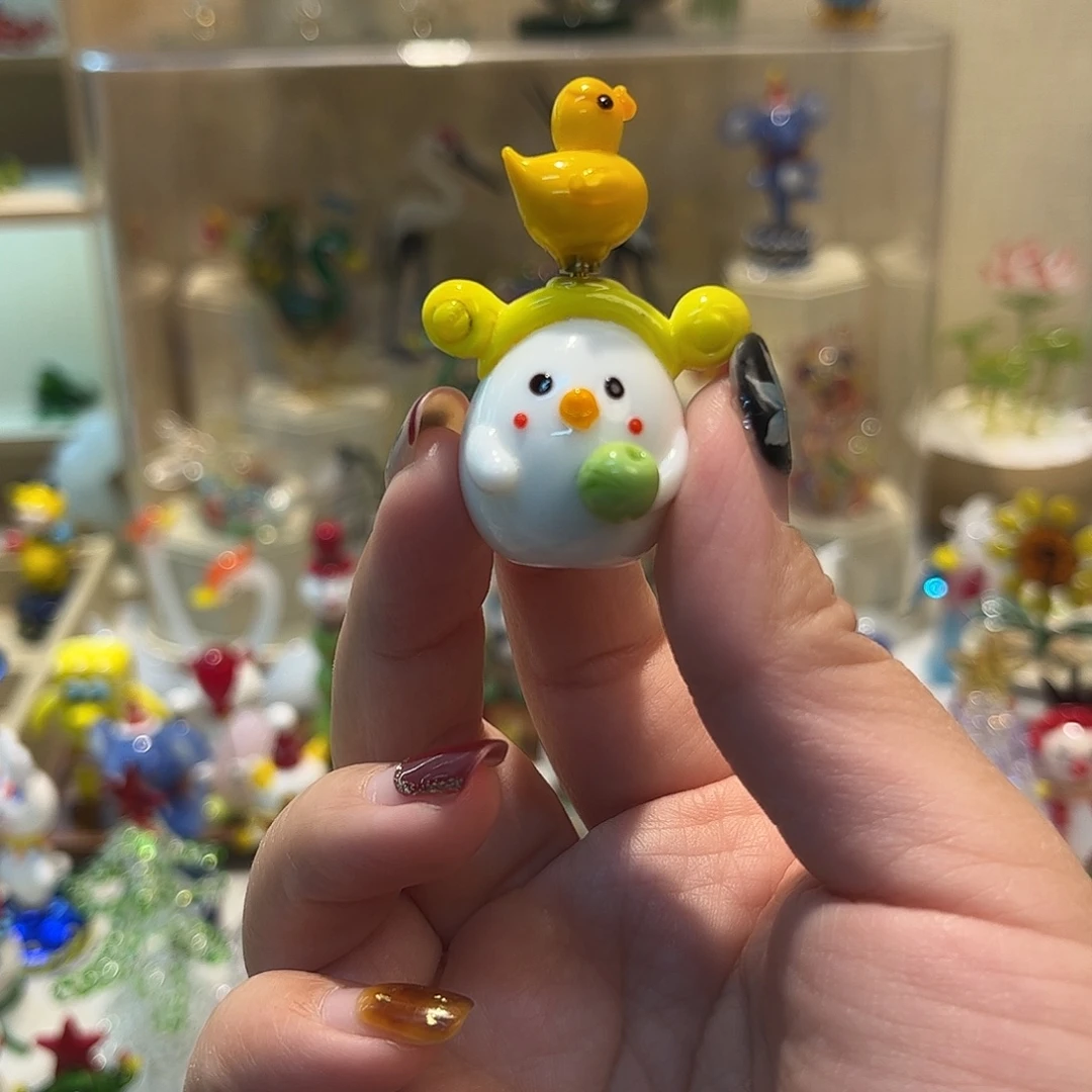 手工艺品琉璃泡澡鸭