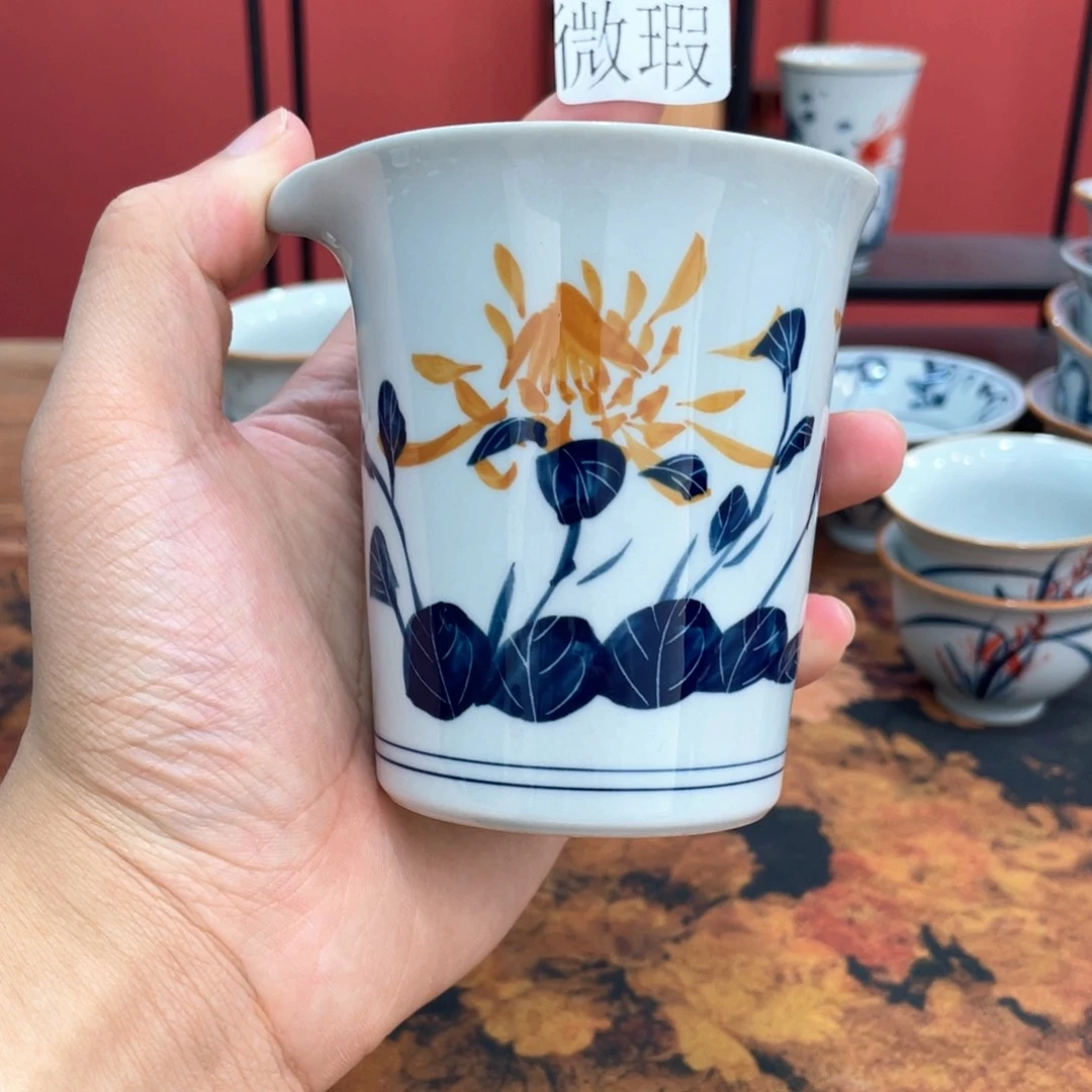 釉下手绘茶具微瑕直播间样品