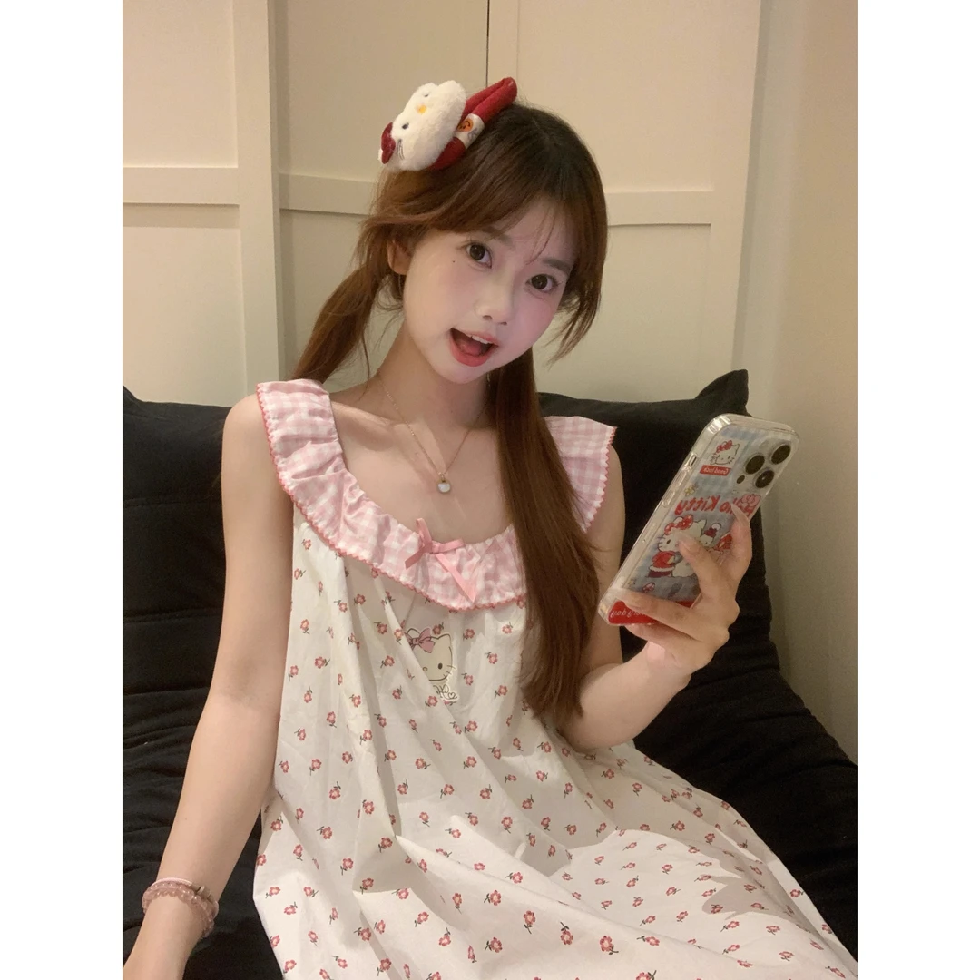 【DMXJ大梦想家】可爱少女睡衣女夏季2025新款睡裙无袖连衣裙居家服