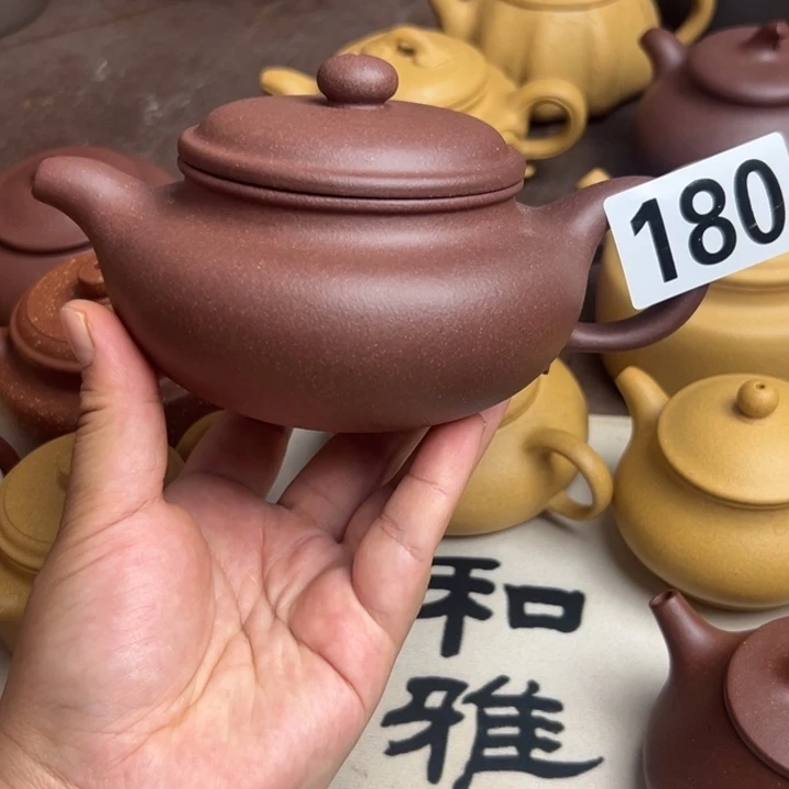 茶壶紫砂紫泥半手工370cc左右瑕疵