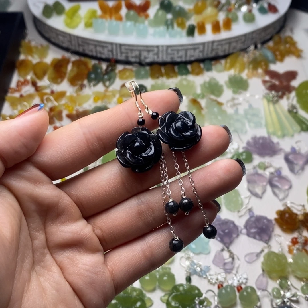 蛇纹石玉合金耳饰/颈饰