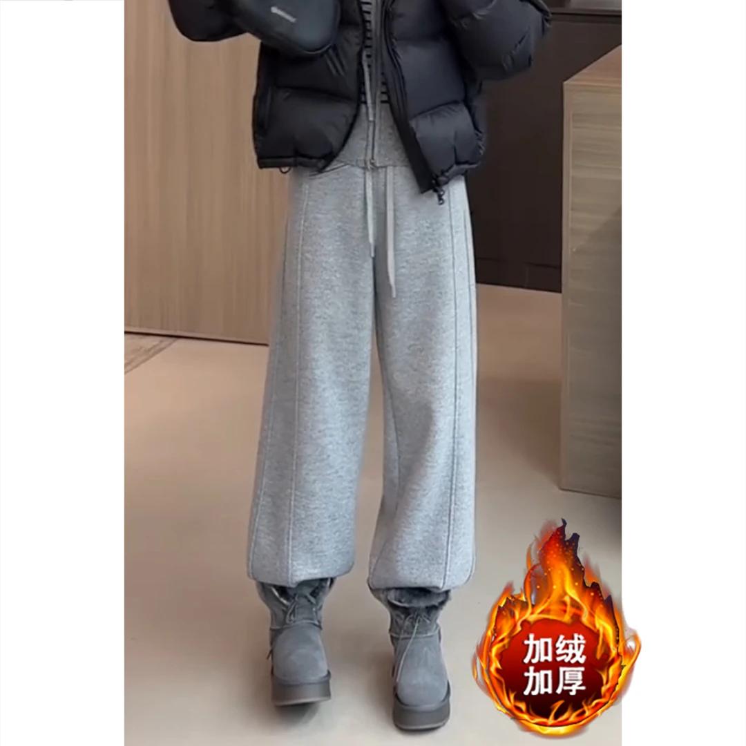 艾塔莉窄版阔腿裤显瘦冬季新款休闲裤子女卫裤梨形身材直筒裤百搭