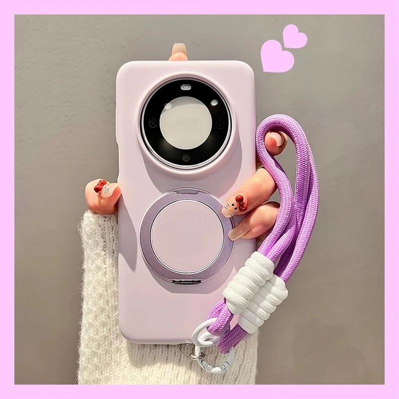 高级液态硅胶适用华为mate70手机壳挂绳pura70磁吸充电mate60支架