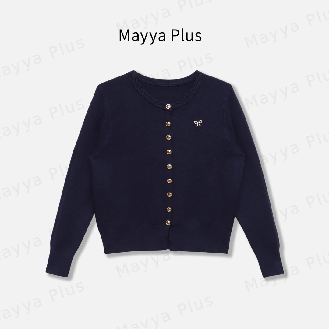【绵柔主义】Mayya Plus麦芽定制气质显瘦流光风针织开衫女32546089