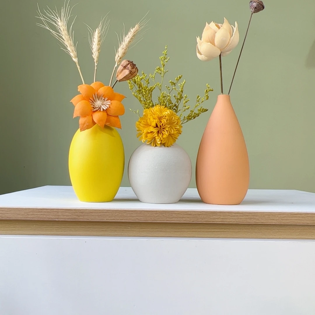 瓷片陶瓷花瓶带花高度20-30厘米