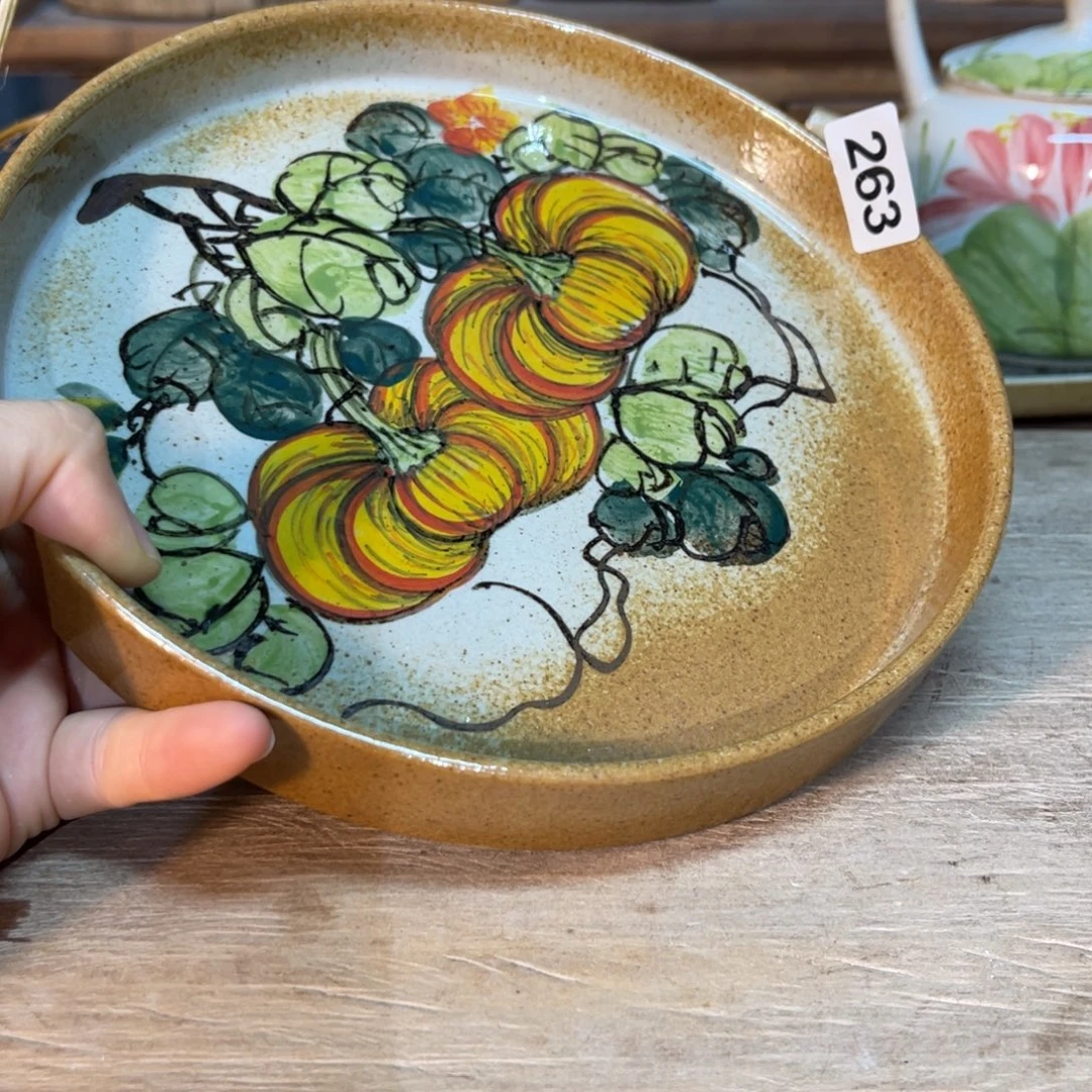 壶素浅陶瓷手工手绘