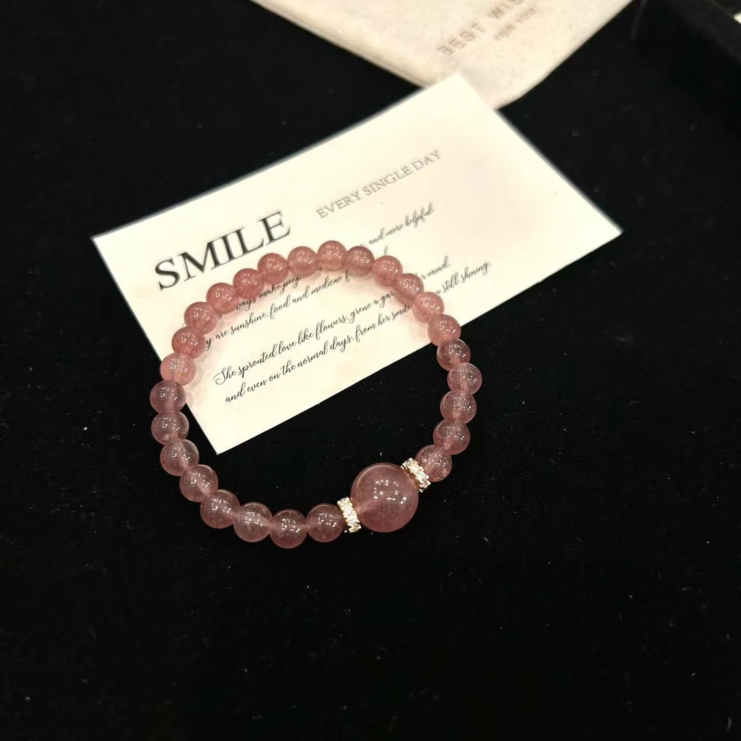 YIMI 天然水晶草莓晶手链x1379（6毫米）