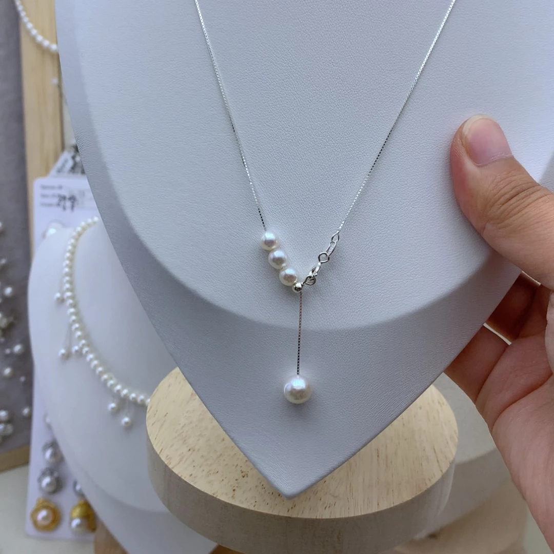 淡水珍珠银S925镶嵌颈饰