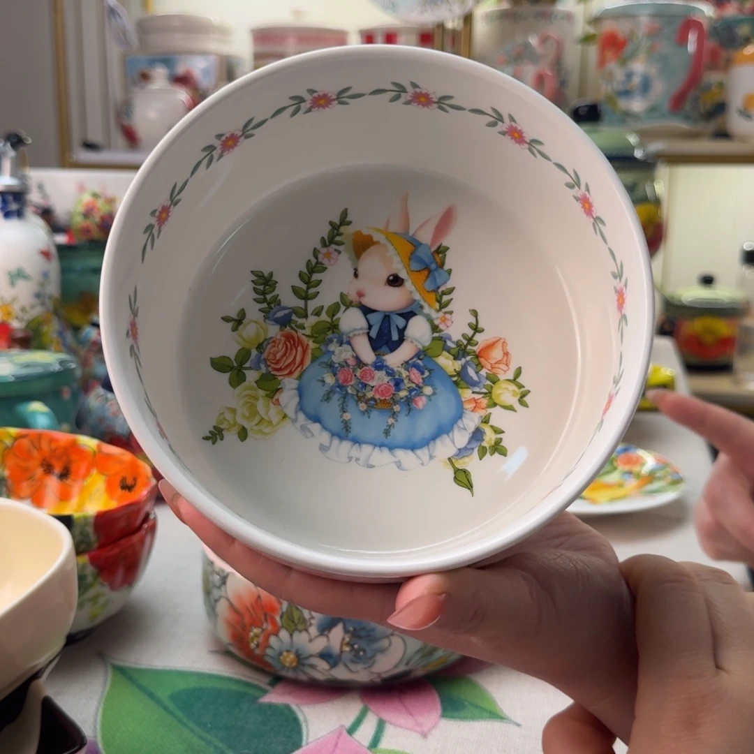 陶瓷6英寸南瓜兔沙拉碗一只