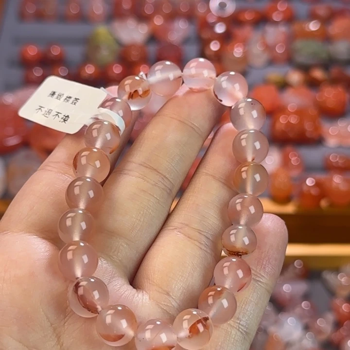 南红玛瑙未镶嵌牌子冰飘单圈