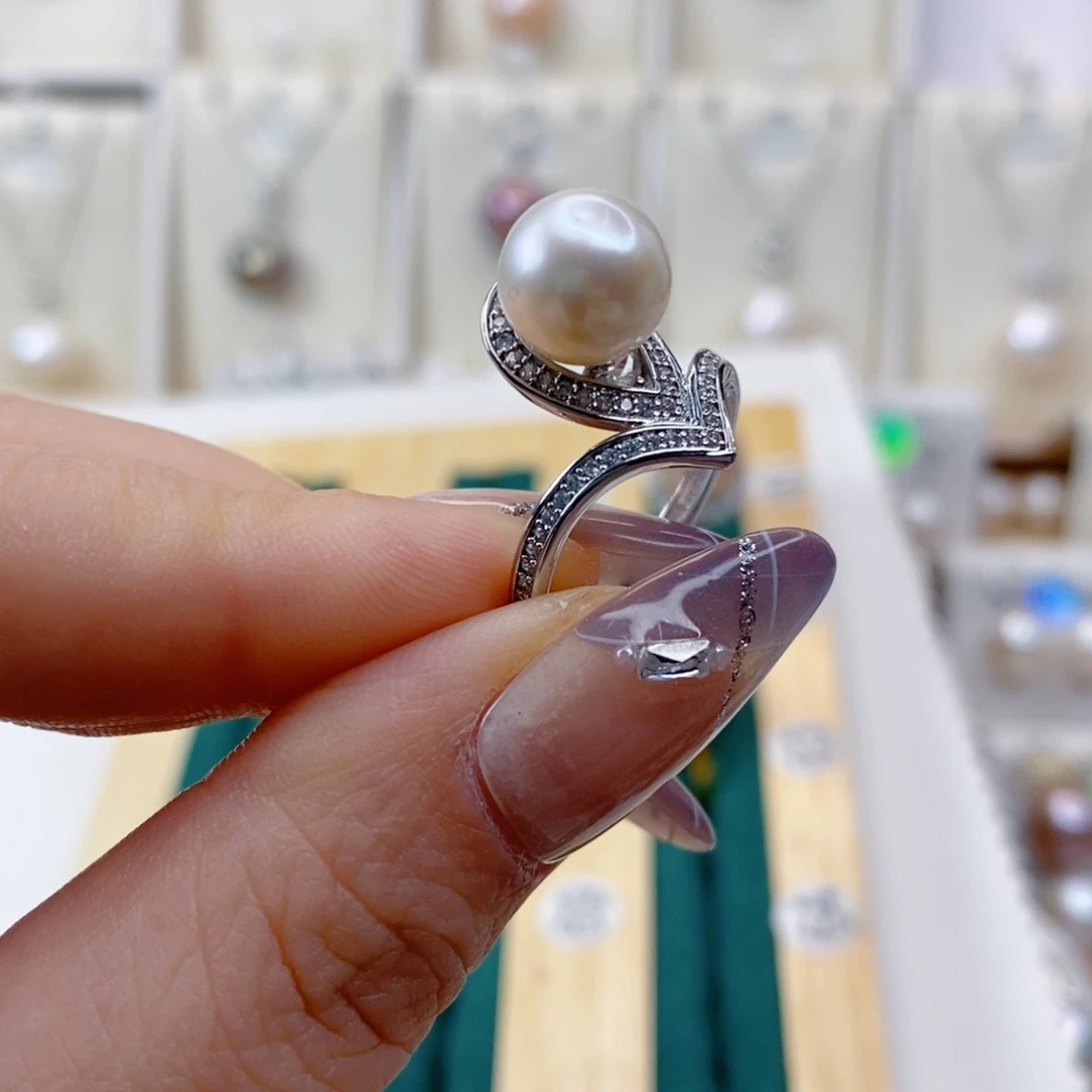 淡水珍珠戒指合金