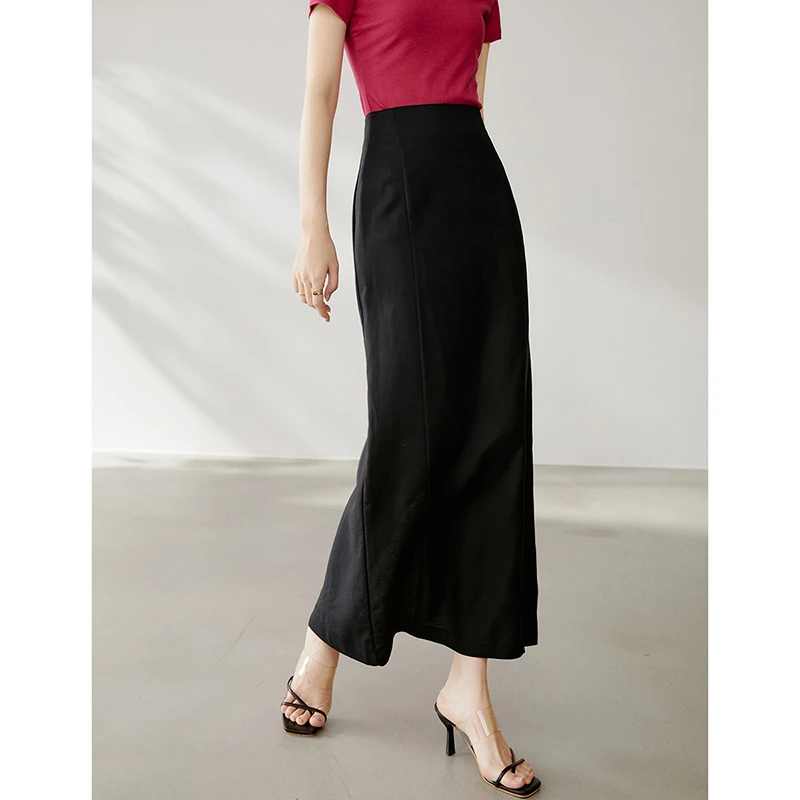 晚白【新品】2025夏半裙莱赛尔半身裙25021203