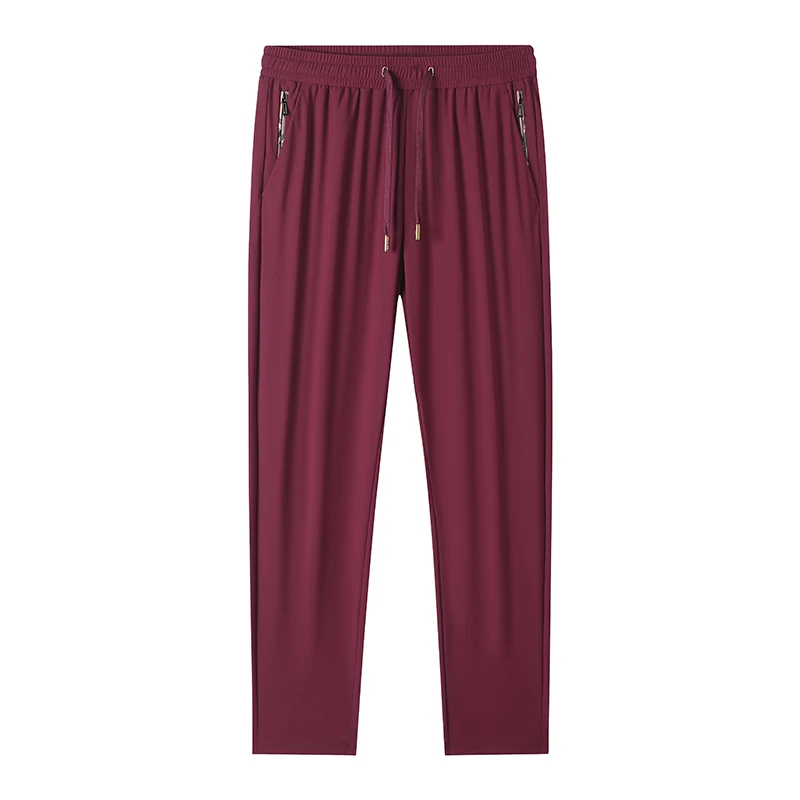 【高端品质】夏季新款雪花爆冰休闲裤高弹丝滑透气冰丝速干运动直筒