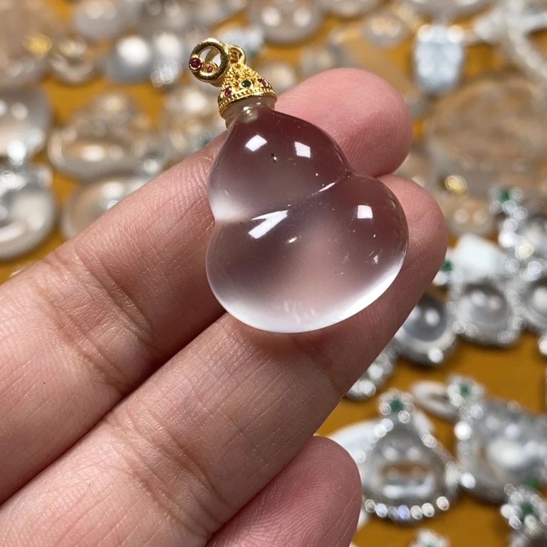 石英质玉银S925镶嵌颈饰葫芦