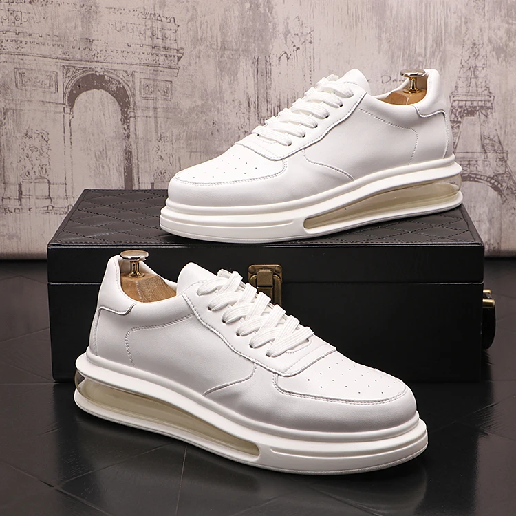 夏季新款气垫鞋小白鞋韩版系带休闲鞋青春潮流百搭运动鞋松糕鞋男