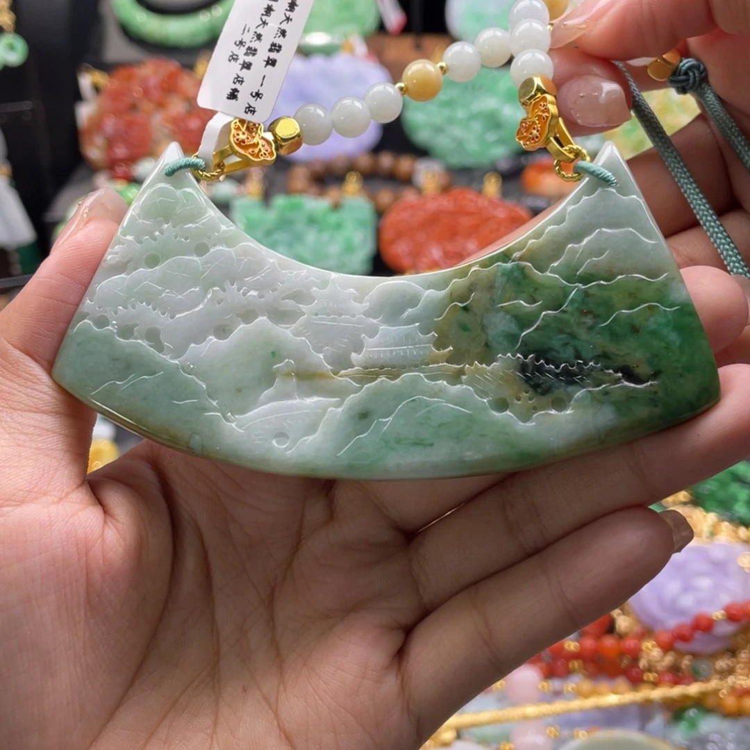 翡翠未镶嵌颈饰代编织