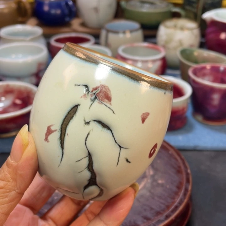 摆件手工踏雪寻梅龙蛋杯