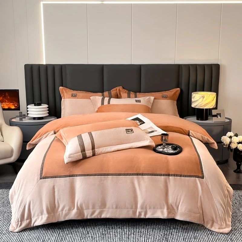 加厚款全消光牛奶绒暖阳绒四件套防静电冬季保暖轻奢款