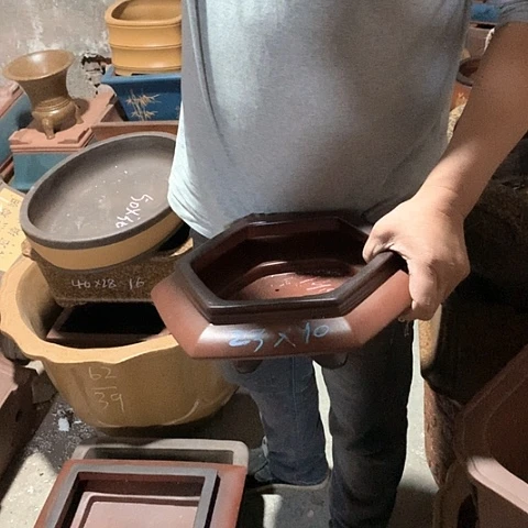 紫砂花盆手工制作