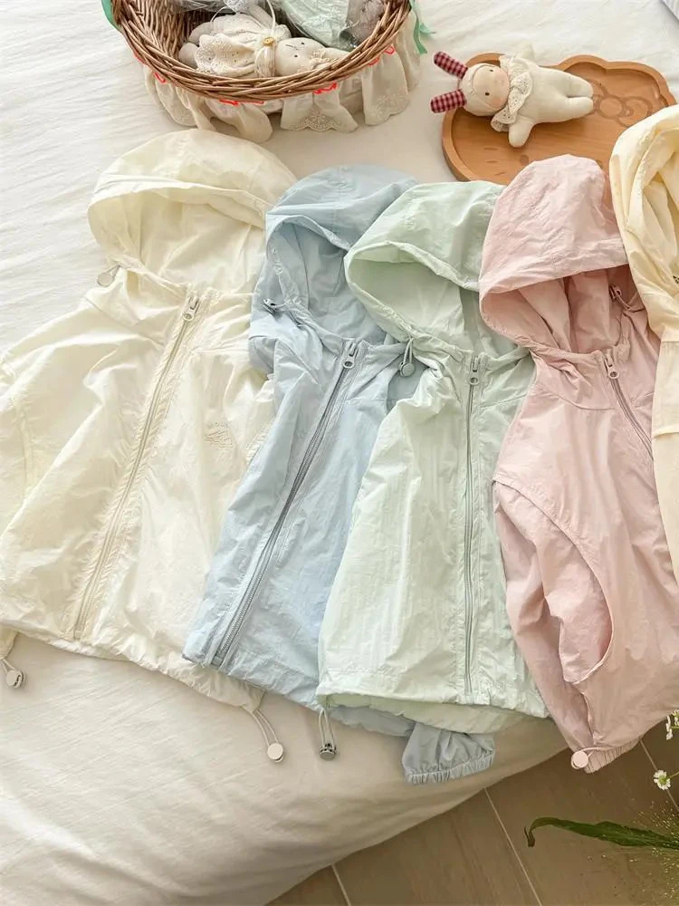 男童女童亲子韩版洋气单层防晒衣2025夏季新款儿童百搭休闲连帽