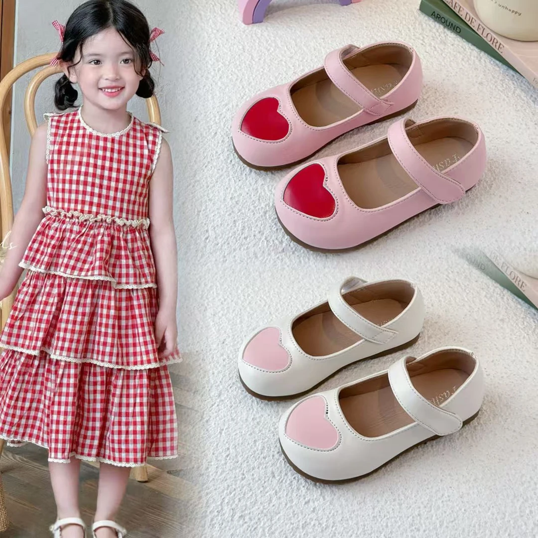 儿童韩版手工皮鞋2025女童春秋公主鞋子秋季新款宝宝软底豆豆单鞋