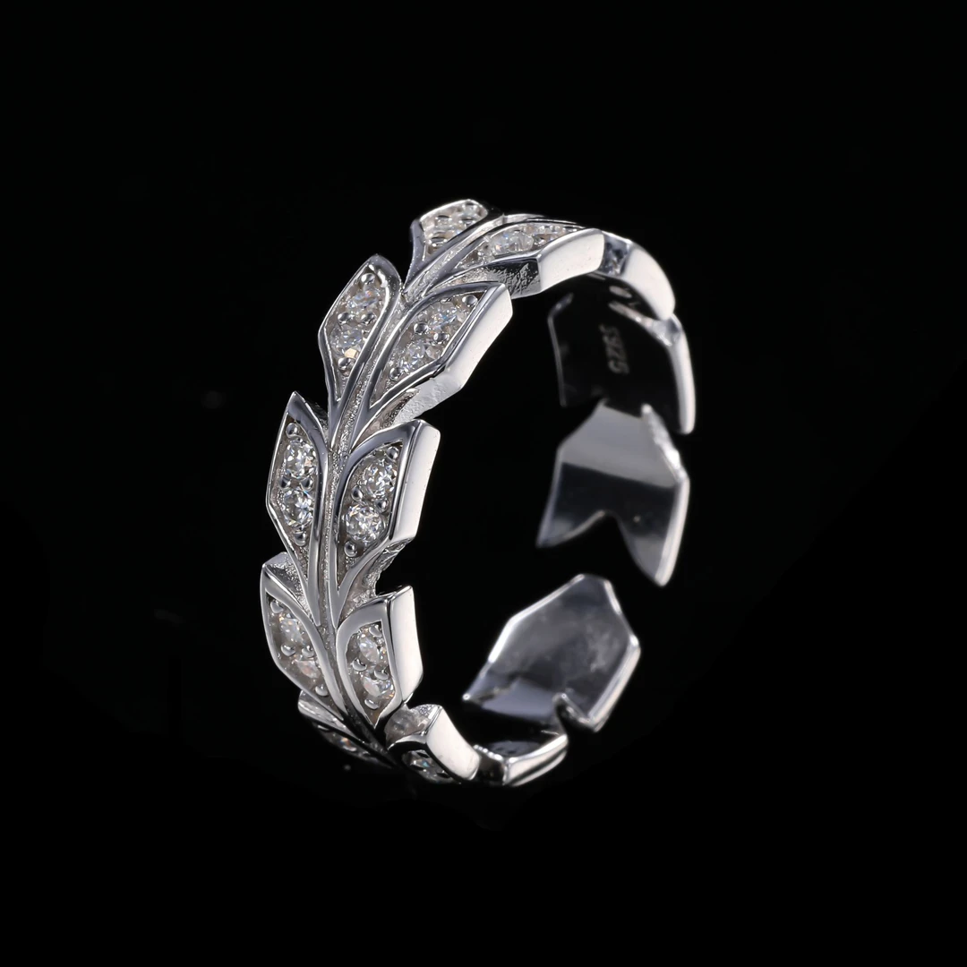 925银莫桑石戒指 ——木木（SY4416）MQ-0058B 1.5分*12颗莫桑开口戒